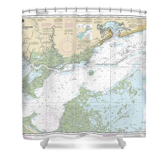 Nautical Chart 11371 Lake Borgne Approaches Cat Island Point Aux Herbes Shower Curtain