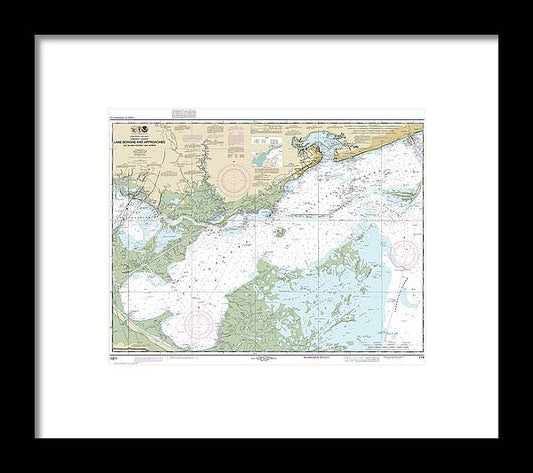 Nautical Chart-11371 Lake Borgne-approaches Cat Island-point Aux Herbes - Framed Print