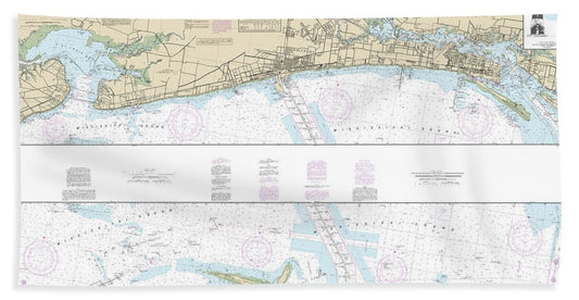 Nautical Chart-11372 Intracoastal Waterway Dog Keys Pass-waveland - Bath Towel