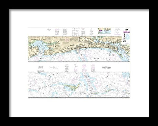 A beuatiful Framed Print of the Nautical Chart-11372 Intracoastal Waterway Dog Keys Pass-Waveland by SeaKoast