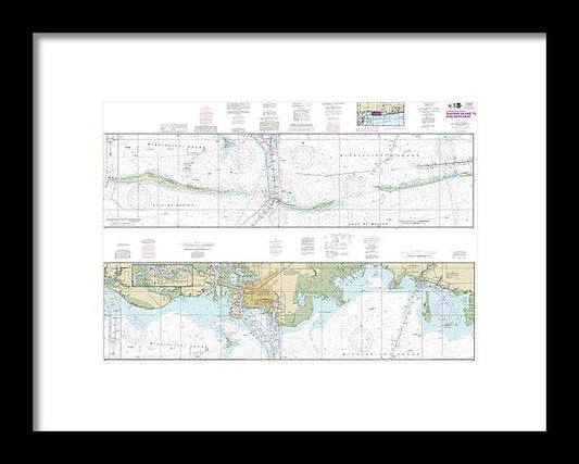 A beuatiful Framed Print of the Nautical Chart-11374 Intracoastal Waterway Dauphin Island-Dog Keys Pass by SeaKoast