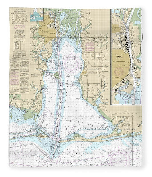 Nautical Chart 11376 Mobile Bay Mobile Ship Channel Northern End Blanket