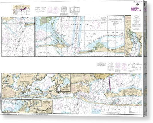 Nautical Chart-11378 Intracoastal Waterway Santa Rosa Sound-Dauphin Island Canvas Print