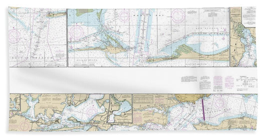 Nautical Chart-11378 Intracoastal Waterway Santa Rosa Sound-dauphin Island - Bath Towel