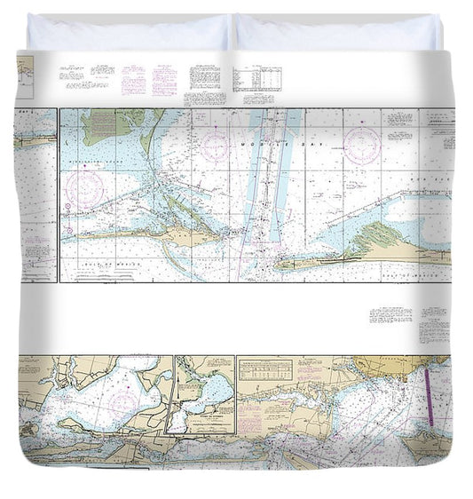 Nautical Chart 11378 Intracoastal Waterway Santa Rosa Sound Dauphin Island Duvet Cover