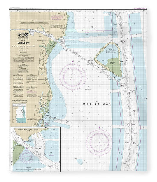 Nautical Chart 11380 Mobile Bay East Fowl River Deer River Pt, Mobile Middle Bay Terminal Blanket