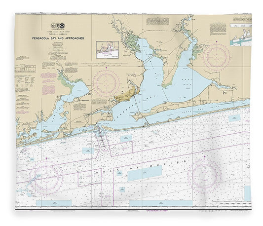 Nautical Chart 11382 Pensacola Bay Approaches Blanket