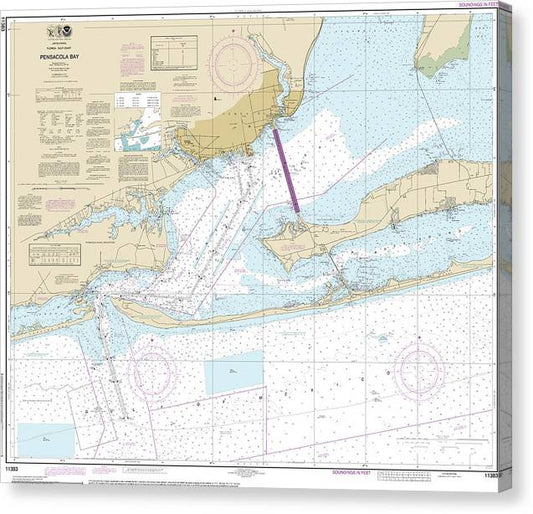 Nautical Chart-11383 Pensacola Bay Canvas Print
