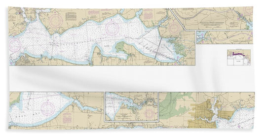 Nautical Chart-11385 Intracoastal Waterway West Bay-santa Rosa Sound - Bath Towel