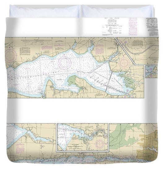 Nautical Chart 11385 Intracoastal Waterway West Bay Santa Rosa Sound Duvet Cover