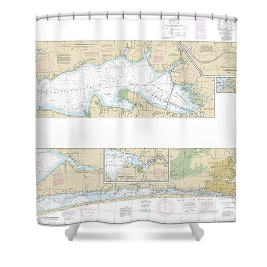 Nautical Chart 11385 Intracoastal Waterway West Bay Santa Rosa Sound Shower Curtain