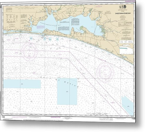 A beuatiful Metal Print of the Nautical Chart-11388 Choctawhatchee Bay - Metal Print by SeaKoast.  100% Guarenteed!