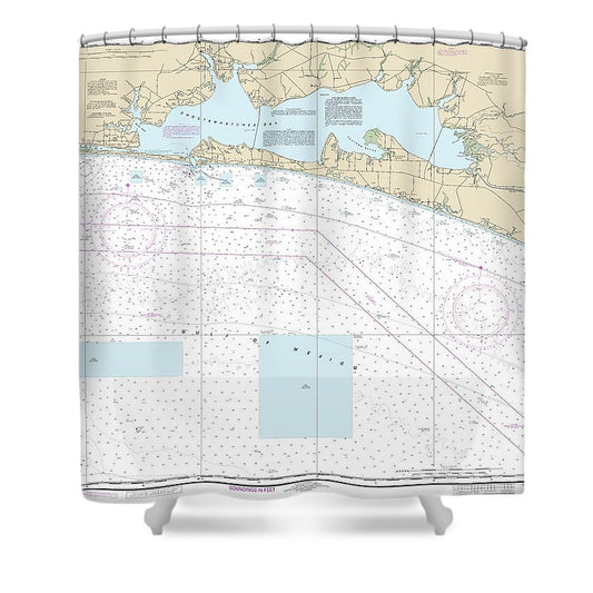 Nautical Chart 11388 Choctawhatchee Bay Shower Curtain
