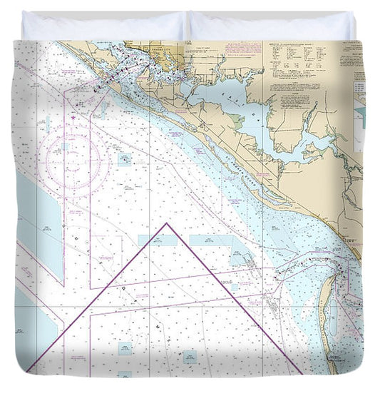 Nautical Chart 11389 St Joseph St Andrew Bays Duvet Cover