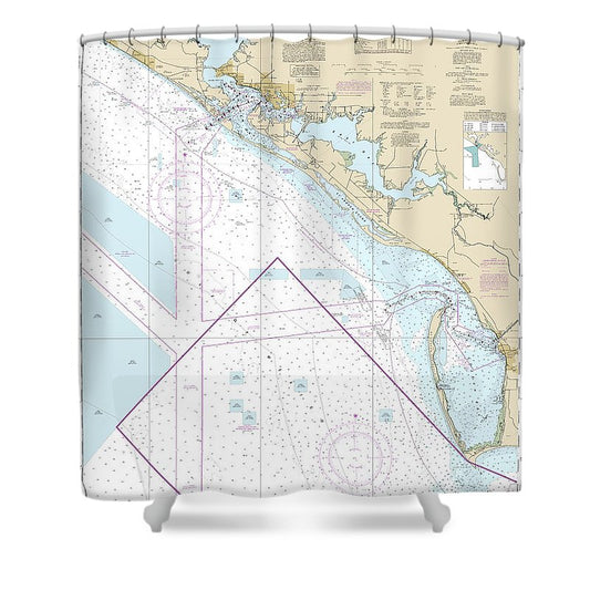 Nautical Chart 11389 St Joseph St Andrew Bays Shower Curtain