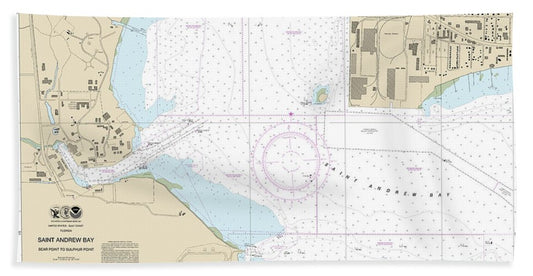 Nautical Chart-11392 St Andrew Bay - Bear Point-sulpher Point - Bath Towel