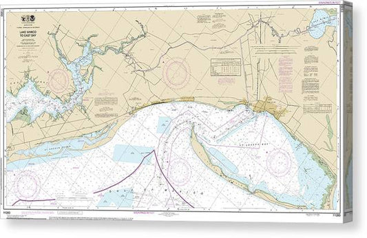 Nautical Chart-11393 Intracoastal Waterway Lake Wimico-East Bay Canvas Print
