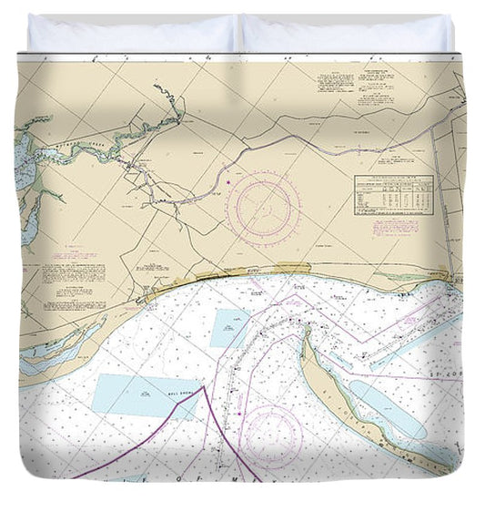 Nautical Chart 11393 Intracoastal Waterway Lake Wimico East Bay Duvet Cover