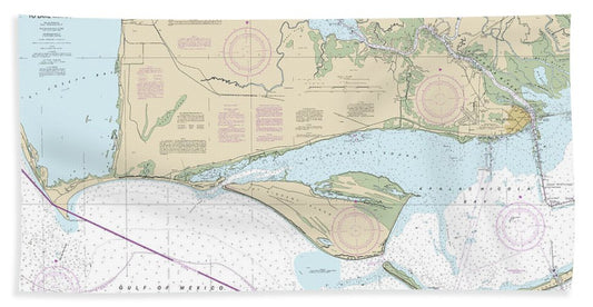 Nautical Chart-11402 Intracoastal Waterway Apalachicola Bay-lake Wimico - Bath Towel