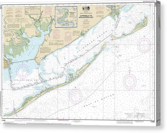 Nautical Chart-11404 Intracoastal Waterway Carrabelle-Apalachicola Bay, Carrabelle River Canvas Print