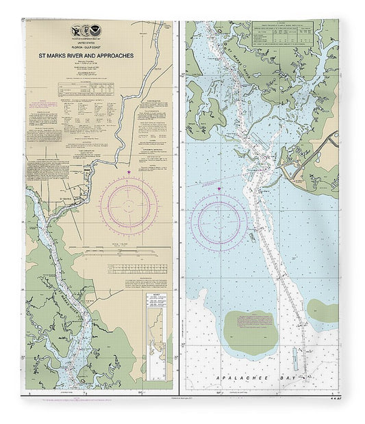 Nautical Chart 11406 Stmarks River Approaches Blanket