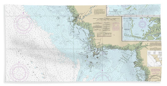 Nautical Chart-11408 Crystal River-horseshoe Point, Suwannee River, Cedar Keys - Bath Towel
