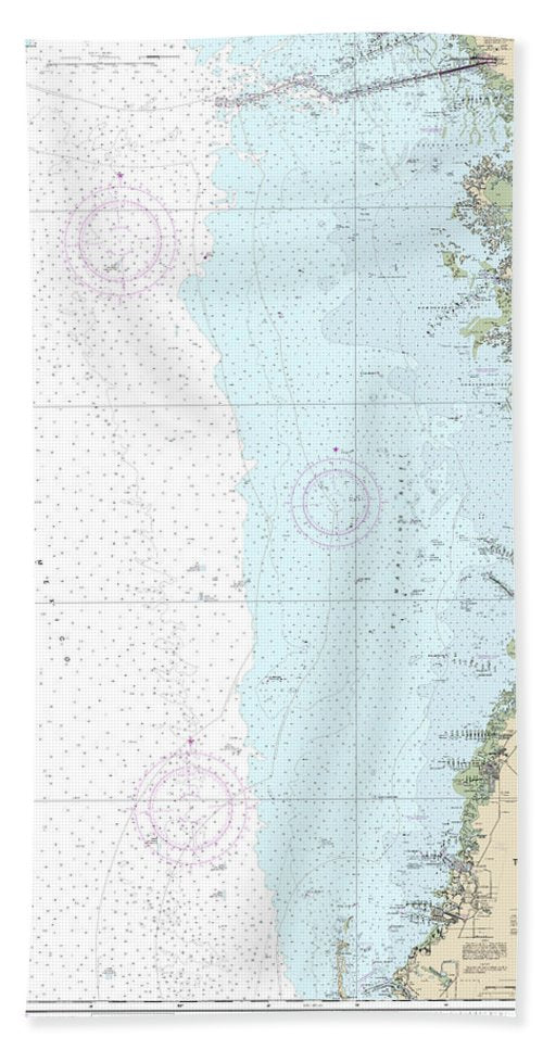 Nautical Chart-11409 Anclote Keys-crystal River - Bath Towel