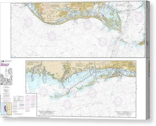 Nautical Chart-11411 Intracoastal Waterway Tampa Bay-Port Richey Canvas Print