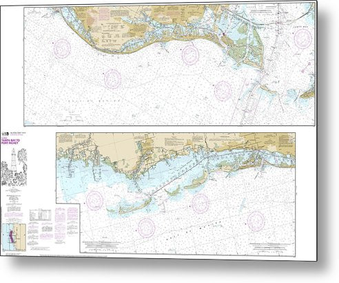 A beuatiful Metal Print of the Nautical Chart-11411 Intracoastal Waterway Tampa Bay-Port Richey - Metal Print by SeaKoast.  100% Guarenteed!