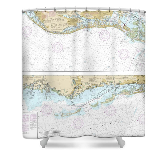Nautical Chart 11411 Intracoastal Waterway Tampa Bay Port Richey Shower Curtain