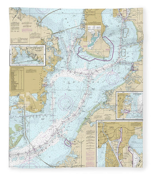 Nautical Chart 11416 Tampa Bay, Safety Harbor, St Petersburg, Tampa Blanket