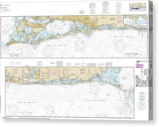 Nautical Chart-11425 Intracoastal Waterway Charlotte Harbor-Tampa Bay Canvas Print
