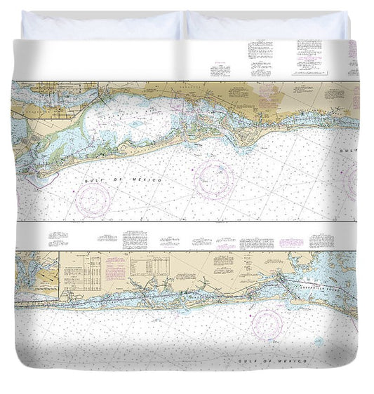 Nautical Chart 11425 Intracoastal Waterway Charlotte Harbor Tampa Bay Duvet Cover