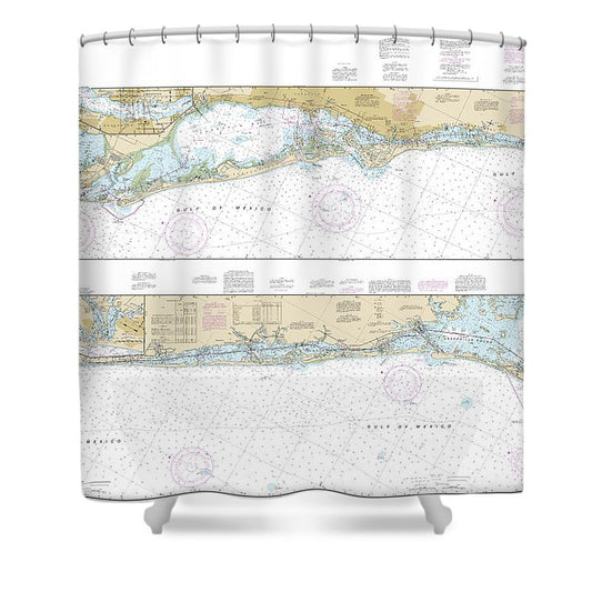 Nautical Chart 11425 Intracoastal Waterway Charlotte Harbor Tampa Bay Shower Curtain