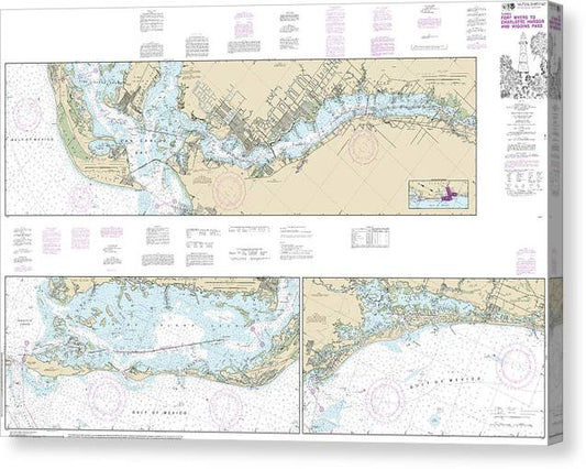 Nautical Chart-11427 Intracoastal Waterway Fort Myers-Charlotte Harbor-Wiggins Pass Canvas Print