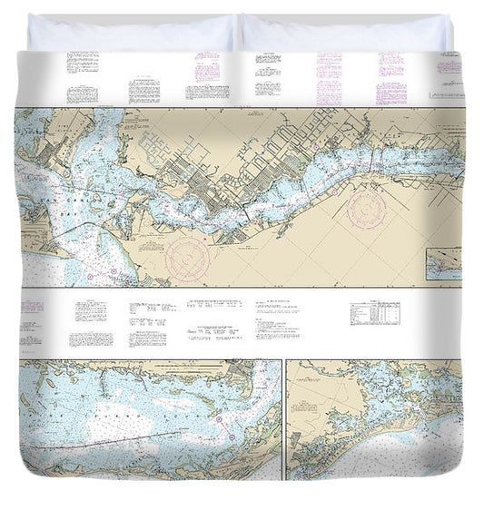 Nautical Chart 11427 Intracoastal Waterway Fort Myers Charlotte Harbor Wiggins Pass Duvet Cover