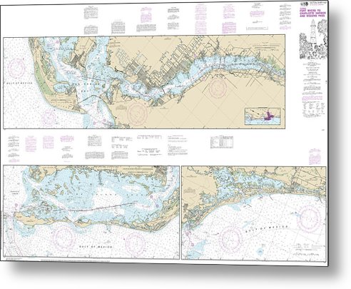 A beuatiful Metal Print of the Nautical Chart-11427 Intracoastal Waterway Fort Myers-Charlotte Harbor-Wiggins Pass - Metal Print by SeaKoast.  100% Guarenteed!