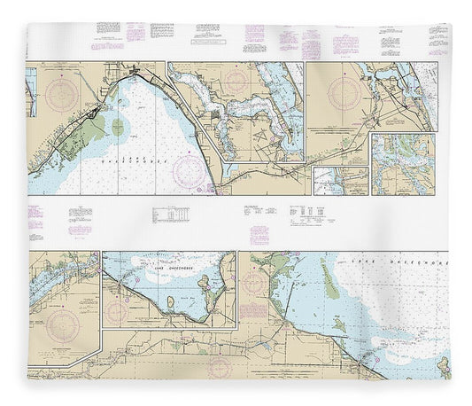 Nautical Chart 11428 Okeechobee Waterway St Lucie Inlet Fort Myers, Lake Okeechobee Blanket