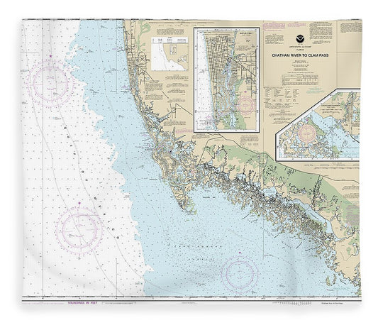 Nautical Chart 11429 Chatham River Clam Pass, Naples Bay, Everglades Harbor Blanket
