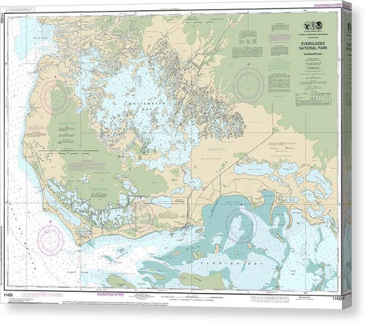 Nautical Chart-11433 Everglades National Park Whitewater Bay Canvas Print