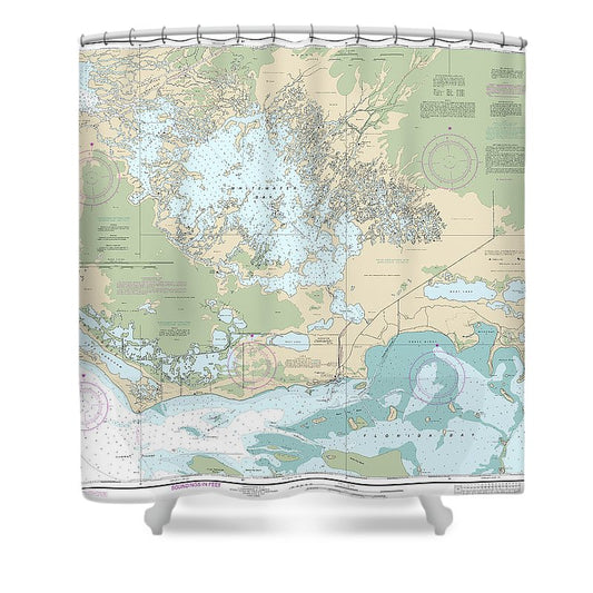 Nautical Chart 11433 Everglades National Park Whitewater Bay Shower Curtain