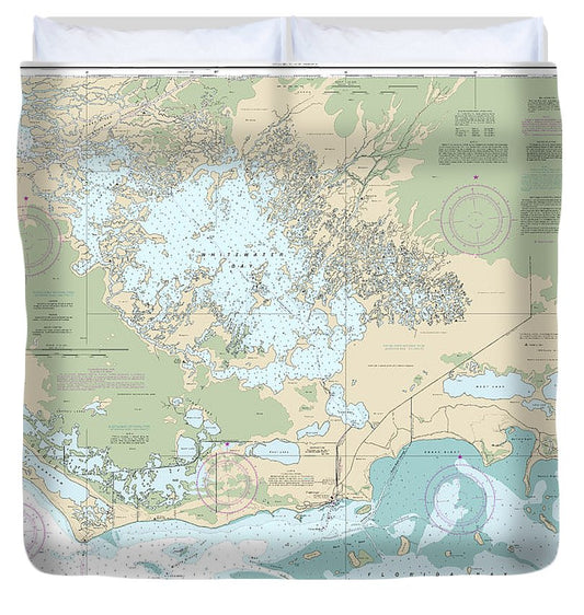 Nautical Chart 11433 Everglades National Park Whitewater Bay Duvet Cover