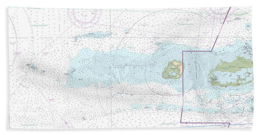 Nautical Chart-11439 Sand Key-rebecca Shoal - Bath Towel