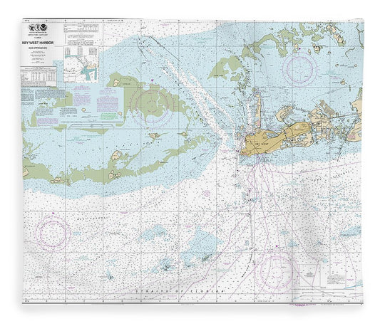 Nautical Chart 11441 Key West Harbor Approaches Blanket