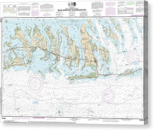 Nautical Chart-11445 Intracoastal Waterway Bahia Honda Key-Sugarloaf Key Canvas Print