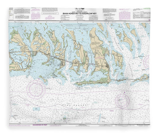 Nautical Chart 11445 Intracoastal Waterway Bahia Honda Key Sugarloaf Key Blanket