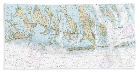 Nautical Chart-11445 Intracoastal Waterway Bahia Honda Key-sugarloaf Key - Bath Towel