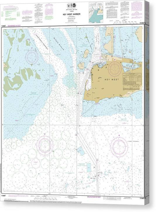 Nautical Chart-11447 Key West Harbor Canvas Print