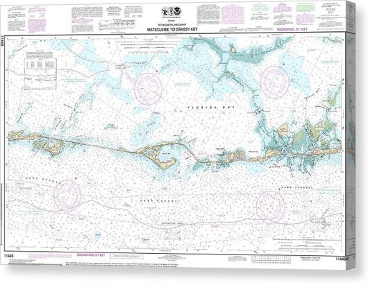 Nautical Chart-11449 Intracoastal Waterway Matecumbe-Grassy Key Canvas Print
