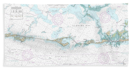 Nautical Chart-11449 Intracoastal Waterway Matecumbe-grassy Key - Bath Towel